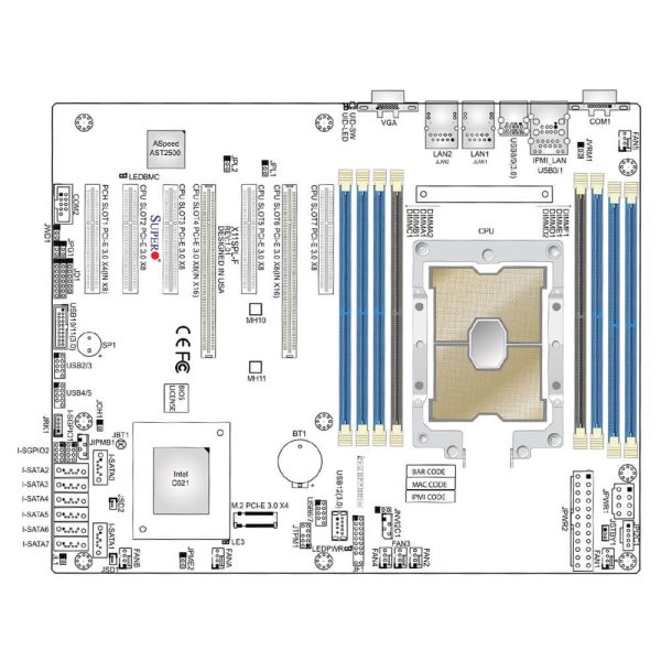 Supermicro X11SPL-F Server Motherboard, Dual Socket LGA-3647 (Socket P+) Supported, up to 165 W TDP CPUs - Image 3