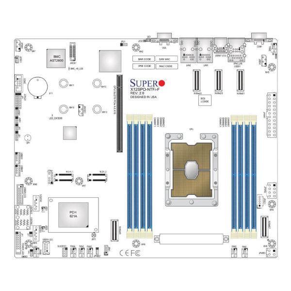 Supermicro X12SPO-NTF Server Motherboard, Dual Socket LGA-4189 (Socket P+) Supported, up to 270 W TDP CPUs - Image 3
