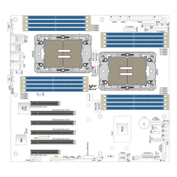 Supermicro X13DEI-T Server Motherboard, Dual Socket LGA-4677 (Socket E2) Supported, up to 350 W TDP CPUs - Image 3